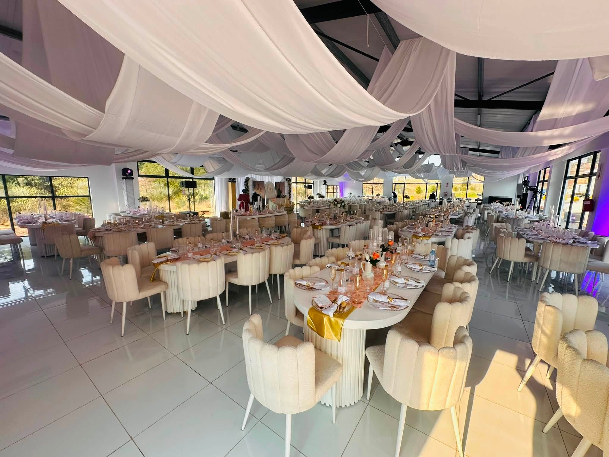 Draped reception hall
