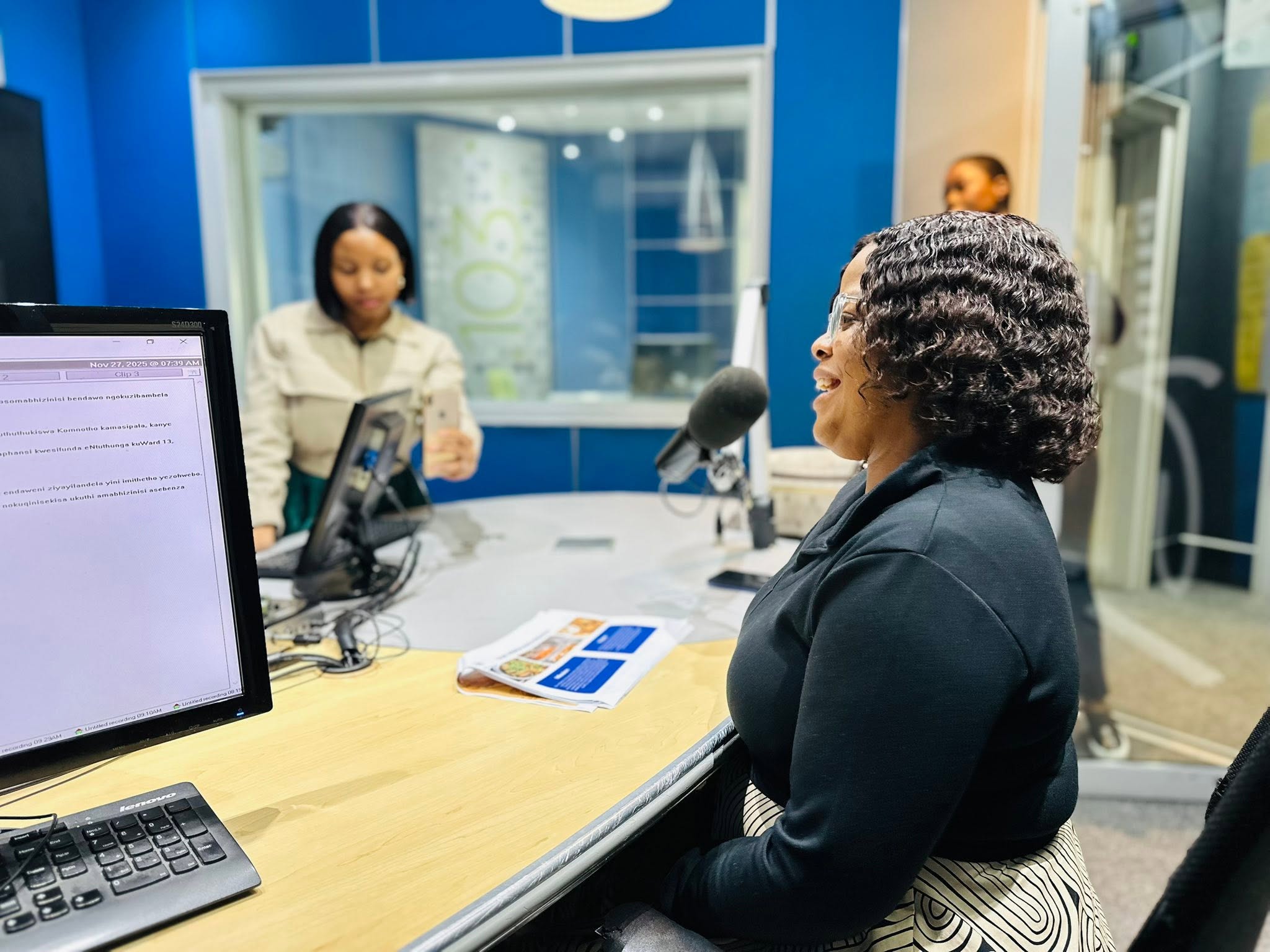 On-air interview at Vuma 103FM studio