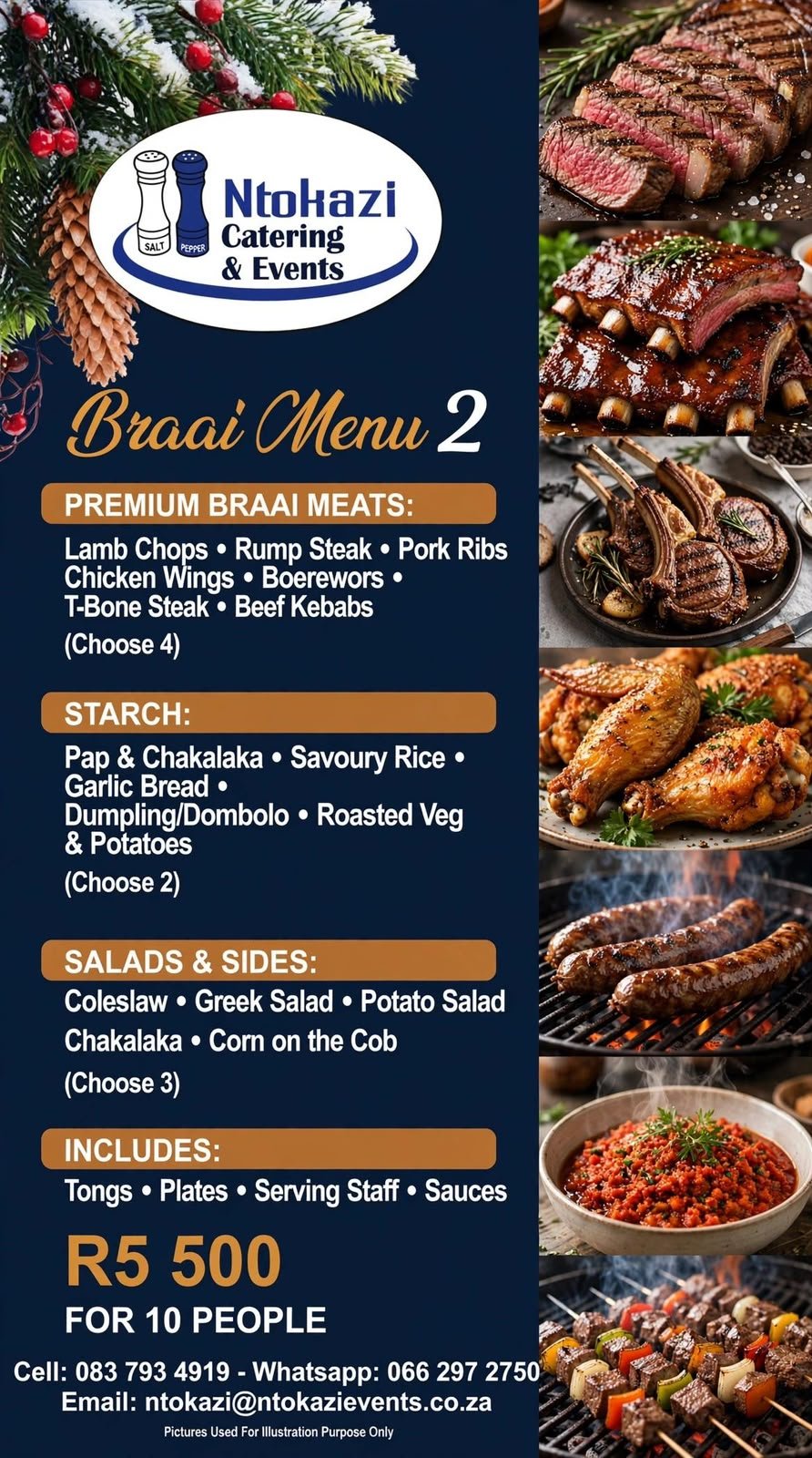 Ntokazi Braai Menu 2 with corn on the cob option