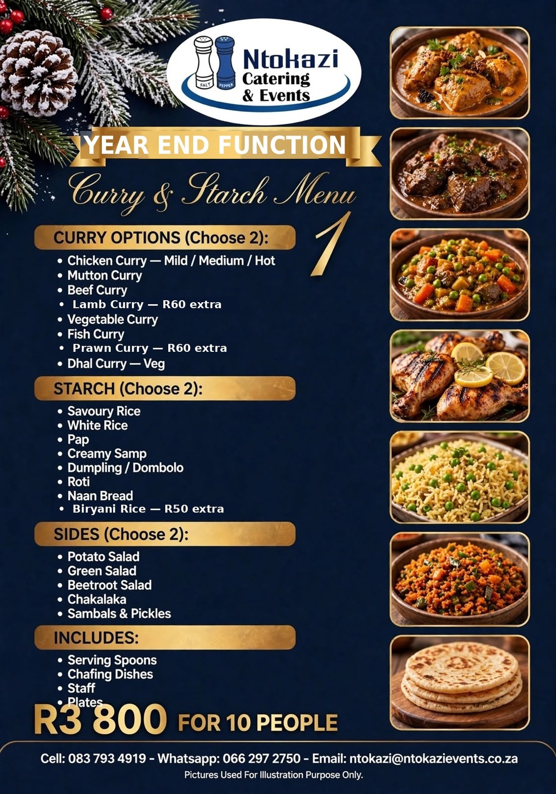 Ntokazi year end function curry and starch menu 1
